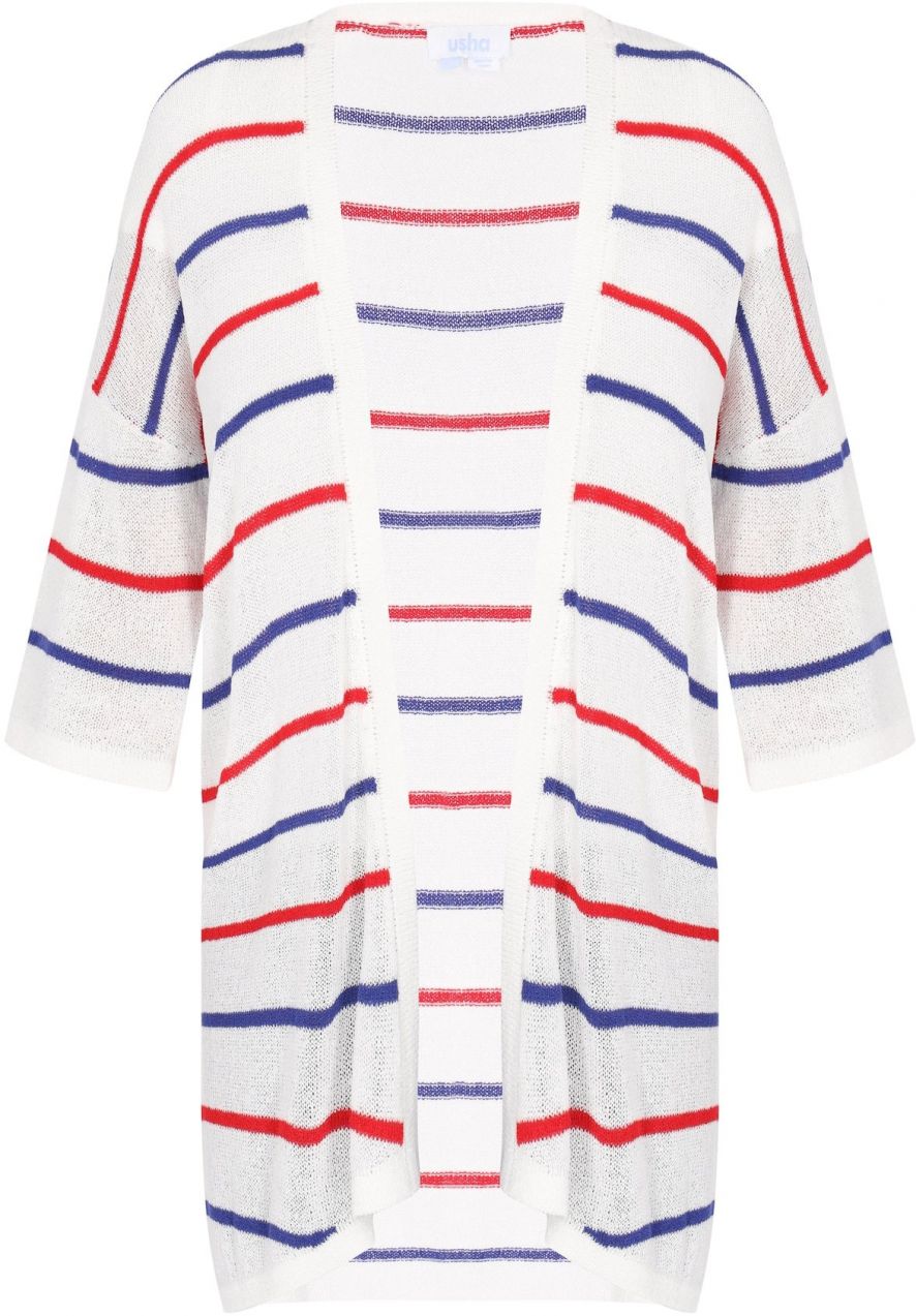 usha BLUE LABEL Kardigán  enciánová / červená / biela