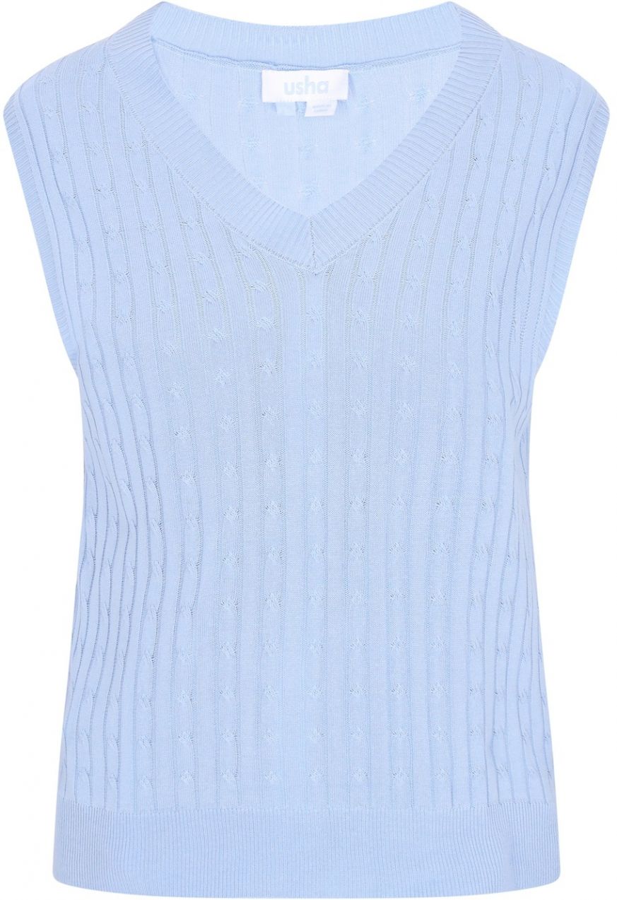 usha BLUE LABEL Pletená vesta 'Everyday Fashion'  svetlomodrá