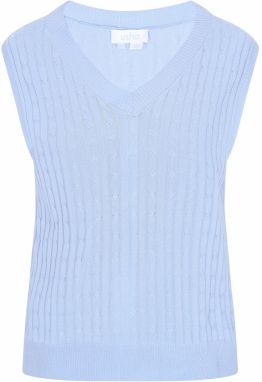 usha BLUE LABEL Pletená vesta 'Everyday Fashion'  svetlomodrá