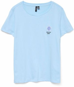 VERO MODA Tričko  svetlomodrá / orgovánová / čierna
