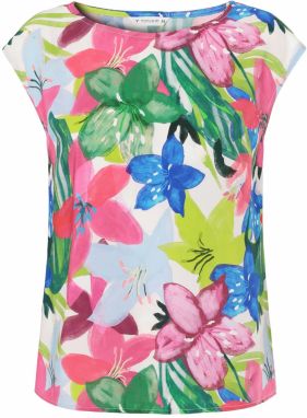 TATUUM Blúzka 'Afeli'  modrá / svetlozelená / fuksia / biela