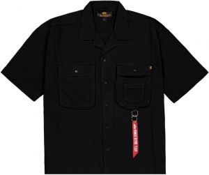 ALPHA INDUSTRIES Košeľa 'Aloha'  sivá / čierna