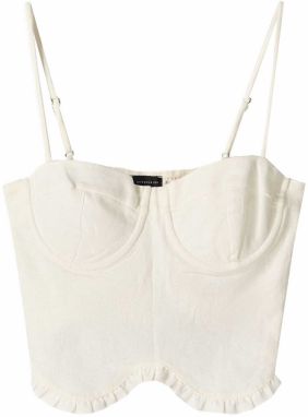 Bershka Top  biela ako vlna