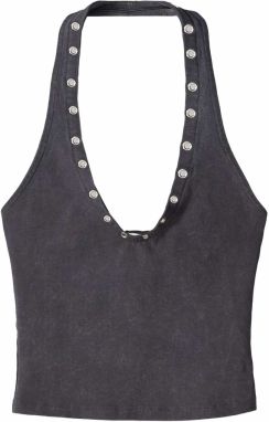Bershka Top  tmavosivá