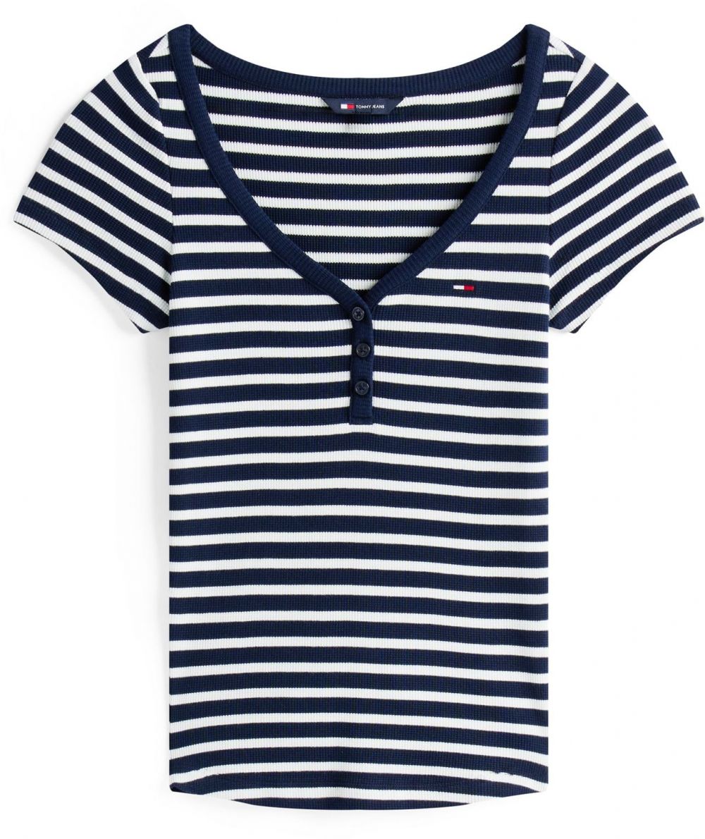 Tommy Jeans Tričko  námornícka modrá / biela