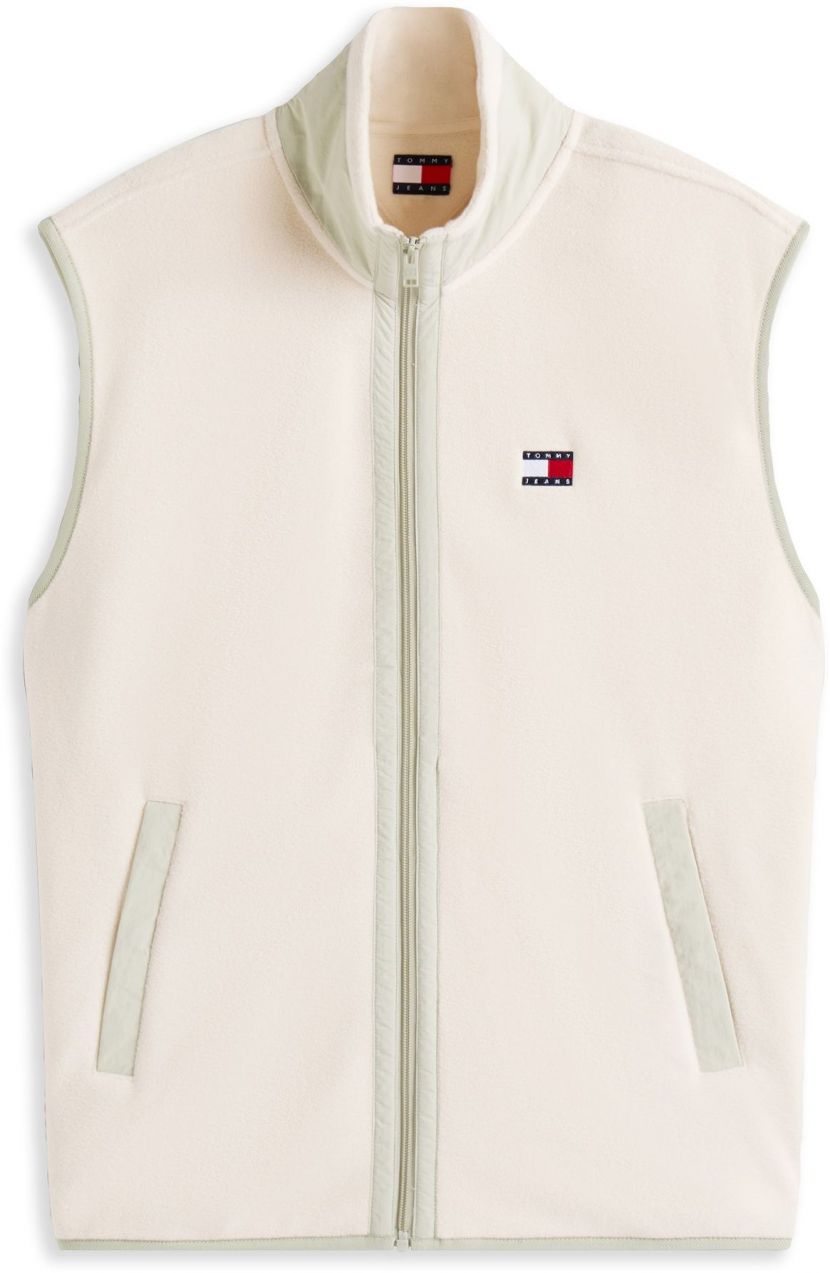 Tommy Jeans Vesta  svetlobéžová / pastelovo zelená