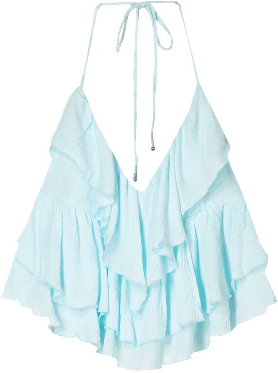 Bershka Top  svetlomodrá