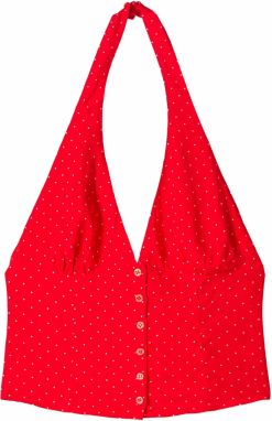 Bershka Top  červená / biela