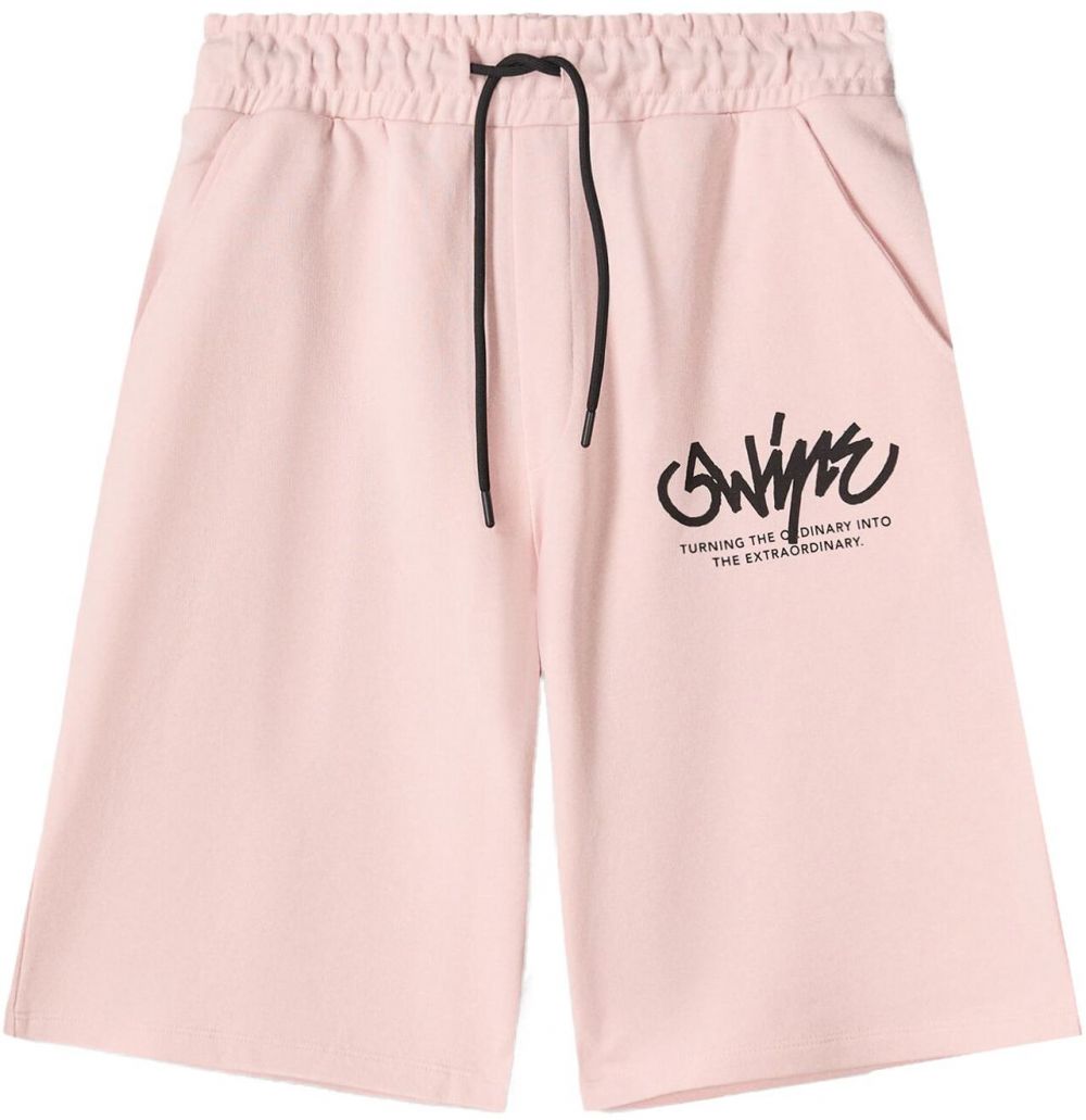 Bershka Nohavice  ružová / čierna