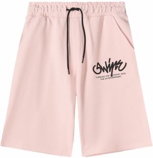 Bershka Nohavice  ružová / čierna