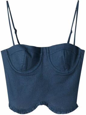 Bershka Top  tmavomodrá
