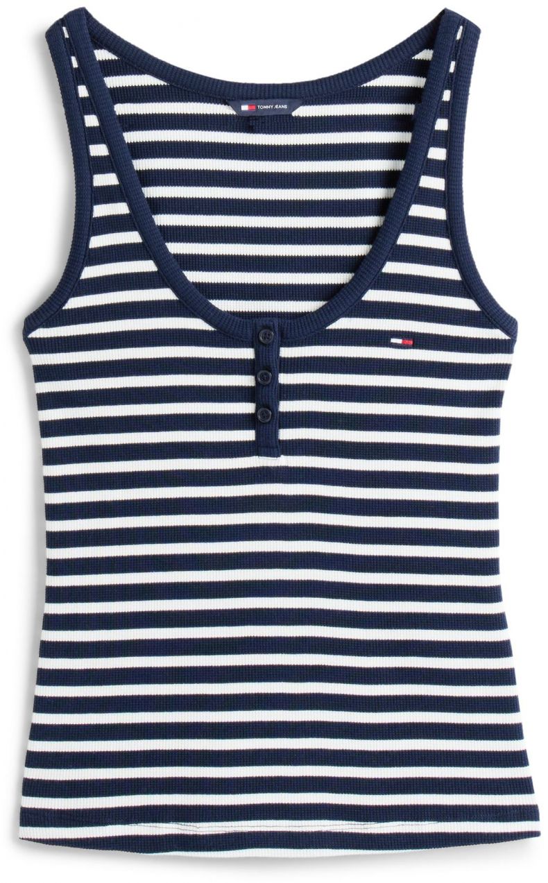 Tommy Jeans Top  námornícka modrá / biela