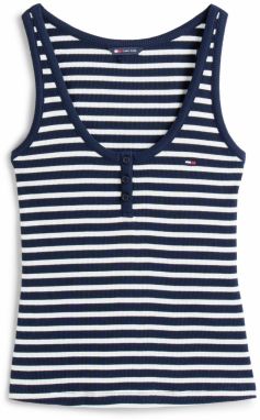 Tommy Jeans Top  námornícka modrá / biela