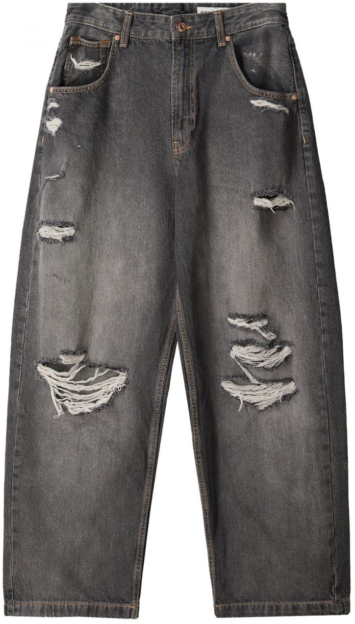 Bershka Džínsy  sivý denim