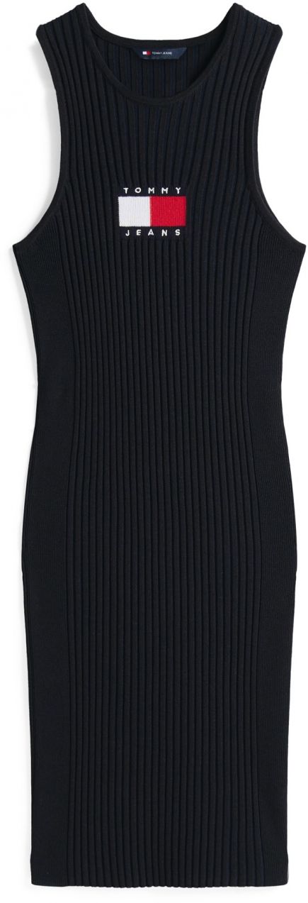 Tommy Jeans Pletené šaty  červená / čierna / biela