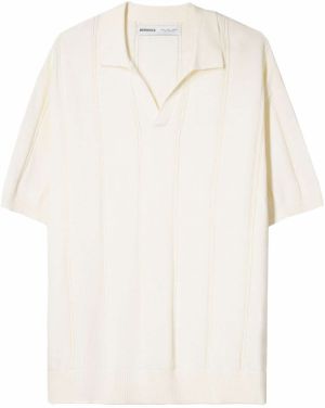 Bershka Tričko  šedobiela