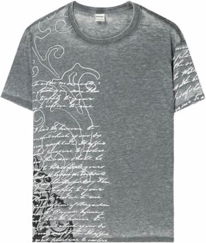 Bershka Tričko  sivá melírovaná / čierna / biela