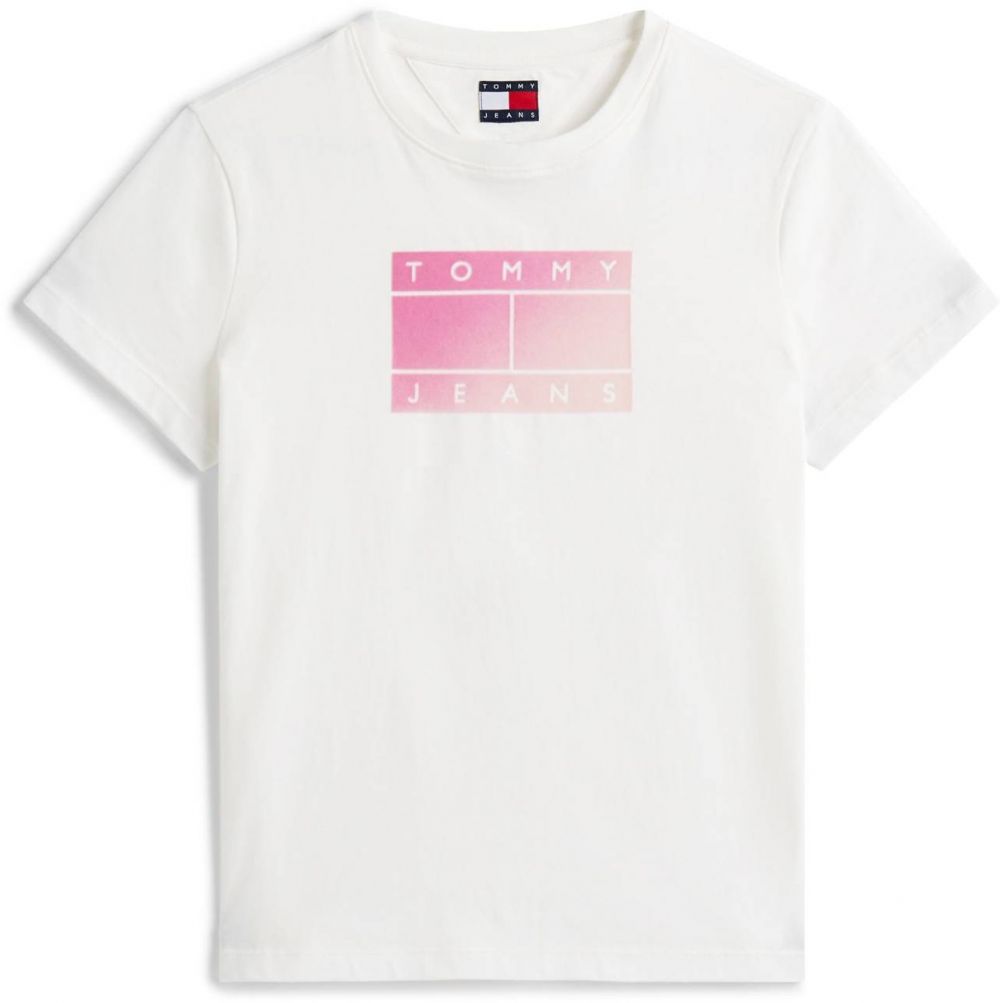 Tommy Jeans Tričko  svetloružová / biela