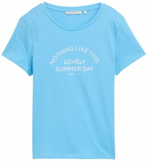 TOM TAILOR DENIM Tričko  svetlomodrá / biela