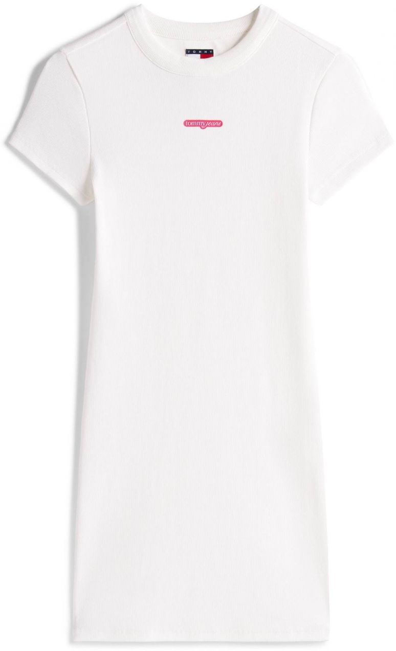 Tommy Jeans Šaty  rosé / svetloružová / biela