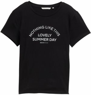 TOM TAILOR DENIM Tričko  čierna / biela