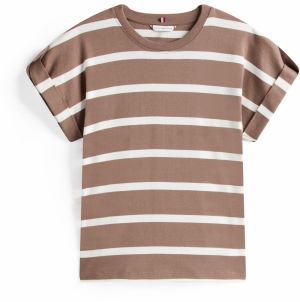 TOMMY HILFIGER Tričko  mokka / biela