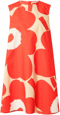 Marimekko Letné šaty 'PALATSI UNIKKO'  oranžovo červená / biela