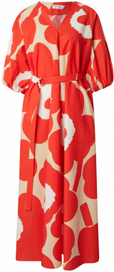 Marimekko Šaty 'KIMPPU'  béžová / oranžovo červená / biela