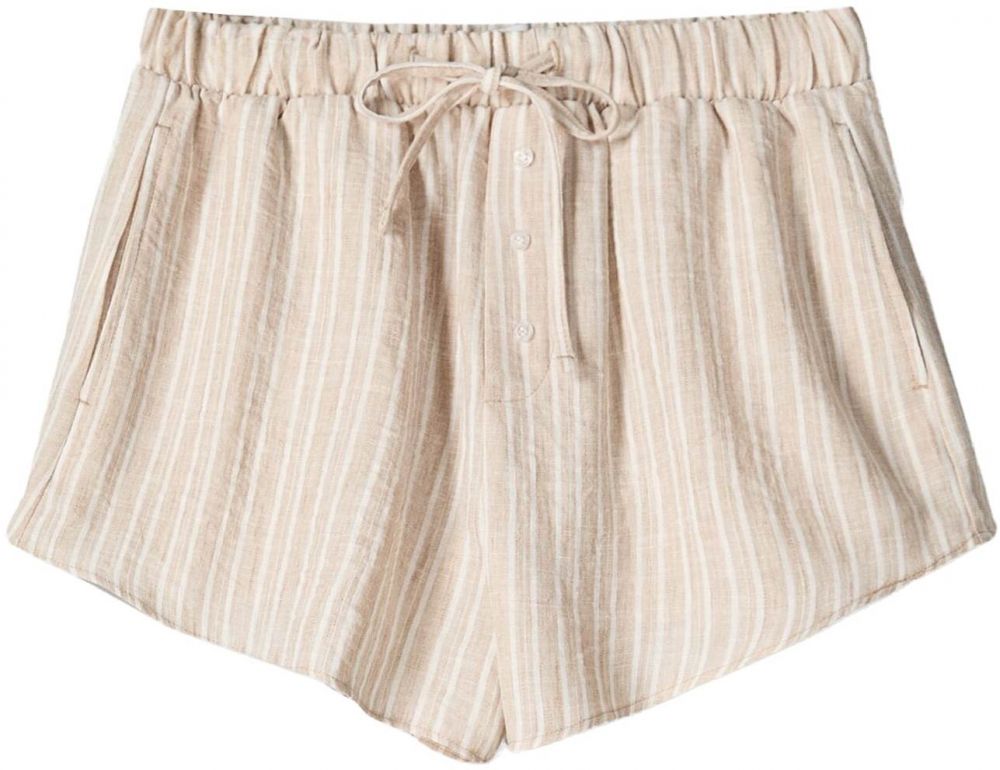 Bershka Nohavice  pastelovo oranžová / biela
