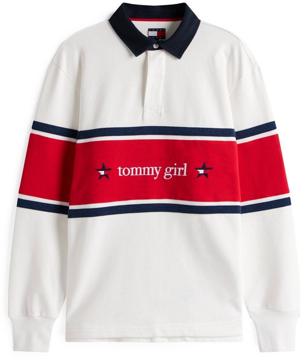 Tommy Jeans Mikina  tmavomodrá / červená / biela