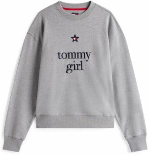 Tommy Jeans Mikina  námornícka modrá / sivá melírovaná / červená / biela