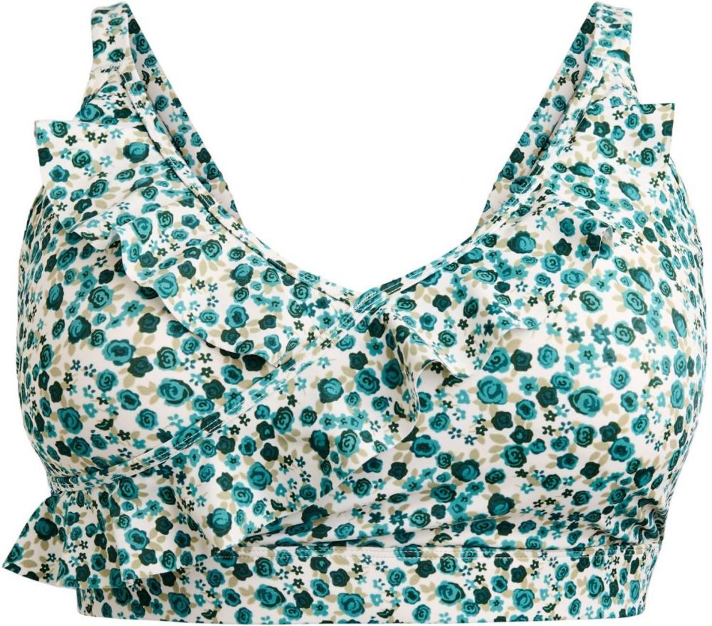 Swim by Zizzi Bikinový top 'Katrin'  tyrkysová / pastelovo zelená / čierna / biela