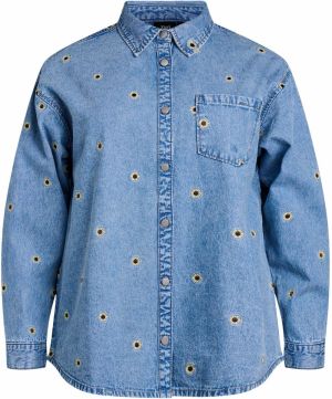 Zizzi Blúzka 'Jeva'  modrá denim / žltá / čierna