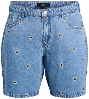 Zizzi Džínsy 'Jeva'  modrá denim / citrónová / čierna