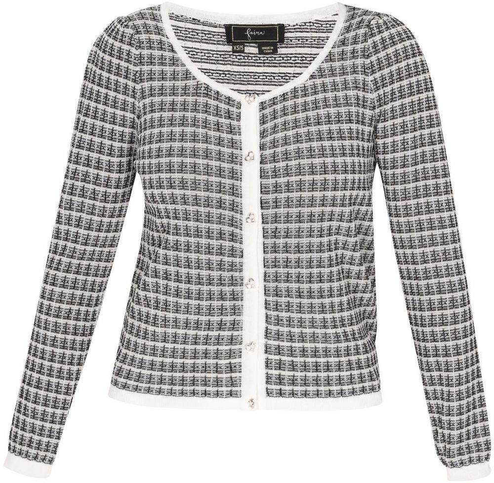 faina Kardigán 'Fashion Look'  čierna / biela