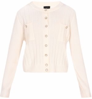 DreiMaster Klassik Kardigán 'Classic Look'  biela ako vlna