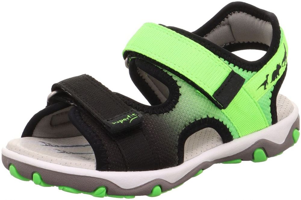 SUPERFIT Otvorená obuv 'Mike 3.0'  neónovo zelená / čierna