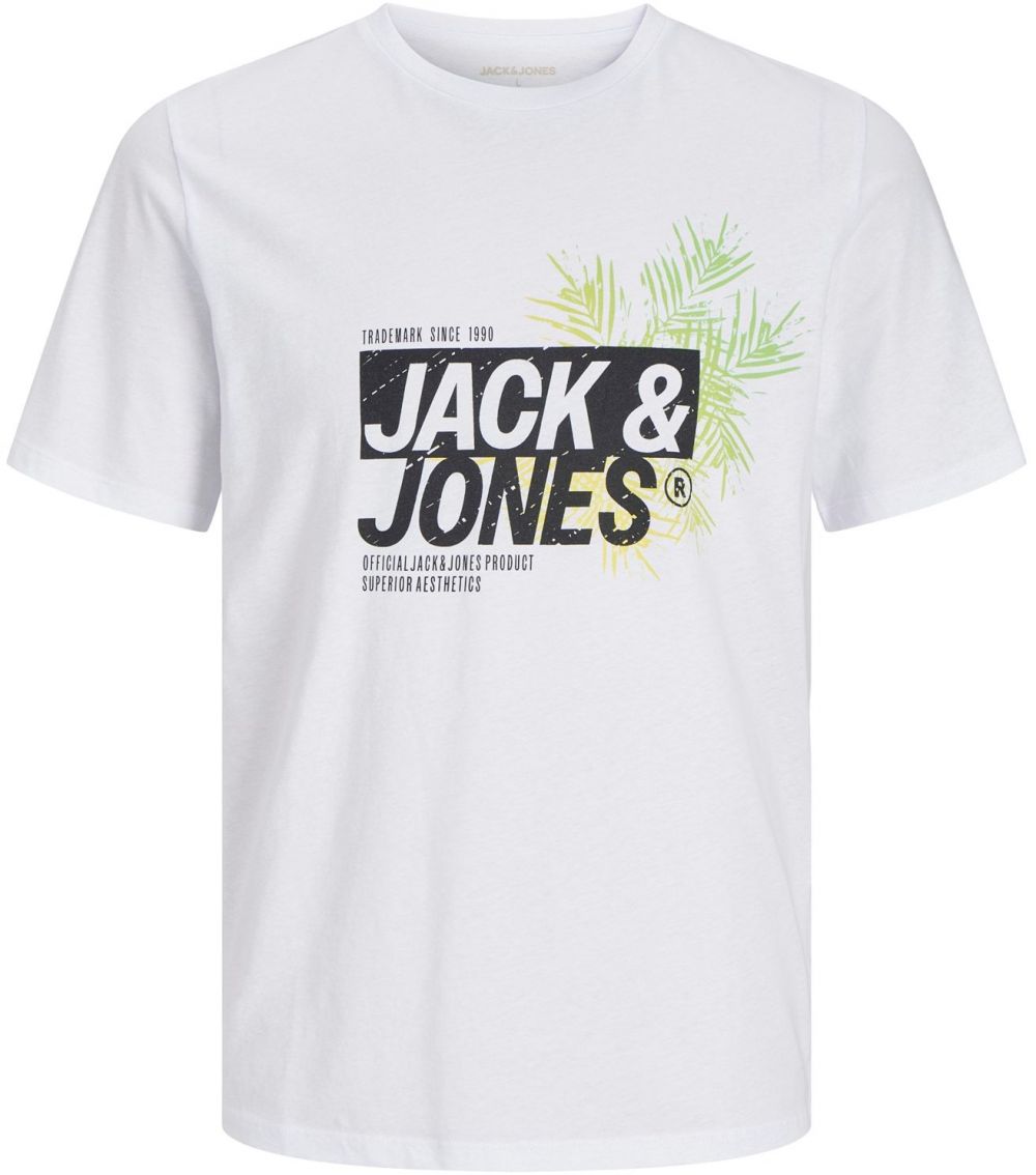 Jack & Jones Plus Tričko 'JJJaxon'  zelená / čierna / biela