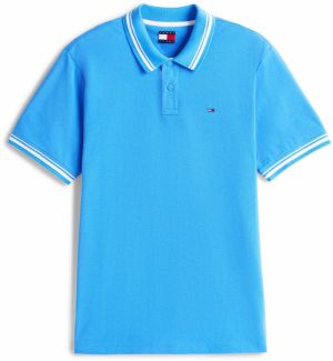 Tommy Jeans Tričko  neónovo modrá / biela