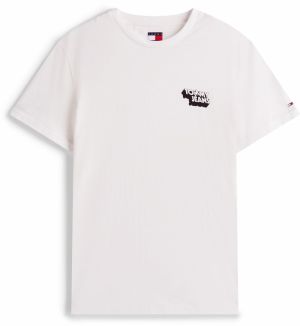 Tommy Jeans Tričko  čierna / biela
