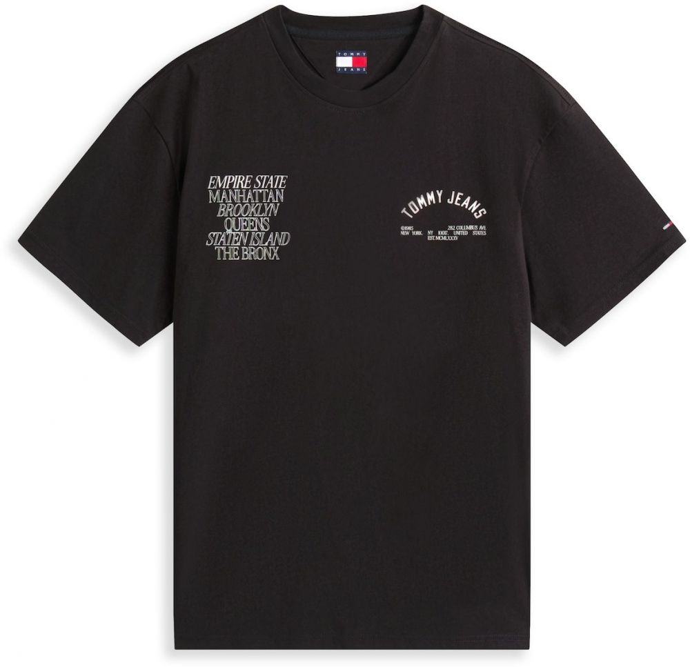 Tommy Jeans Tričko 'BOROUGHS'  čierna / biela
