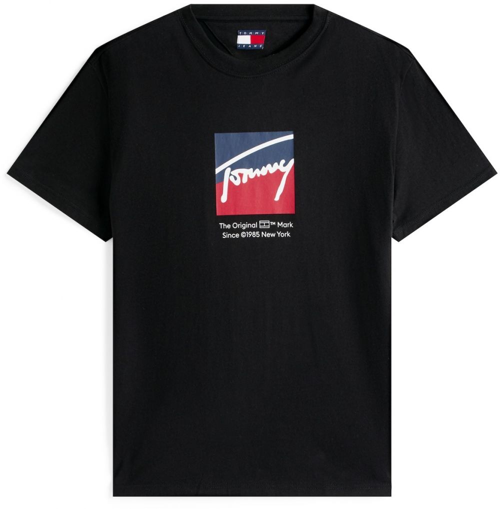Tommy Jeans Tričko  tmavomodrá / jasne červená / čierna / biela