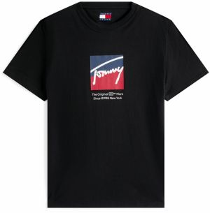 Tommy Jeans Tričko  tmavomodrá / jasne červená / čierna / biela