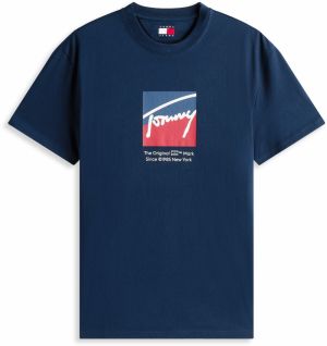 Tommy Jeans Tričko  námornícka modrá / tmavomodrá / červená / biela
