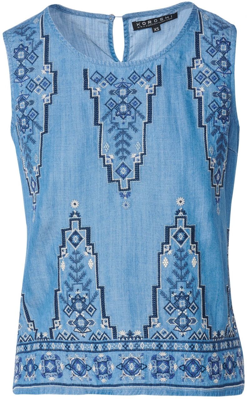 KOROSHI Blúzka  námornícka modrá / modrá denim / biela