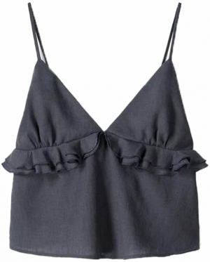 Bershka Top  tmavosivá