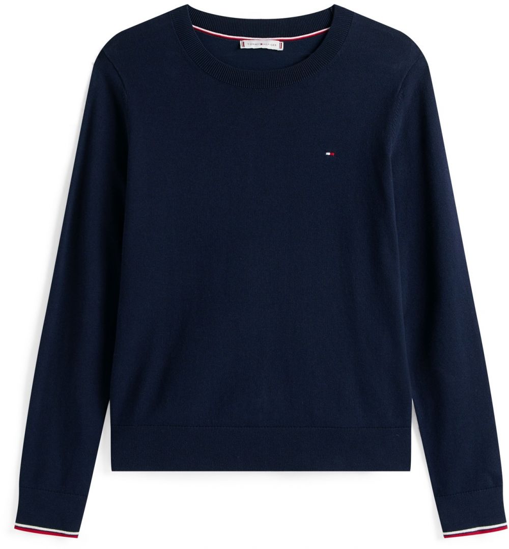 TOMMY HILFIGER Sveter  tmavomodrá / červená / biela