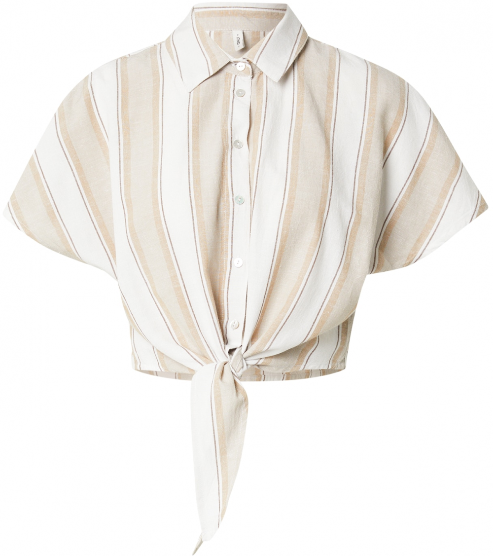 ONLY Blúzka 'ONLJAKIRI'  piesková / tmavobéžová / biela