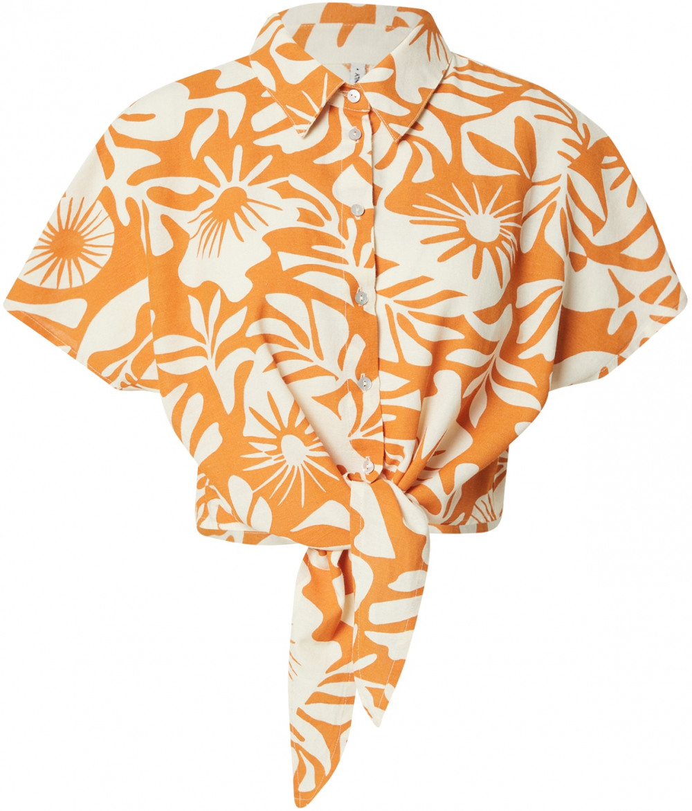 ONLY Blúzka 'ONLJAKIRI'  tmavooranžová / prírodná biela