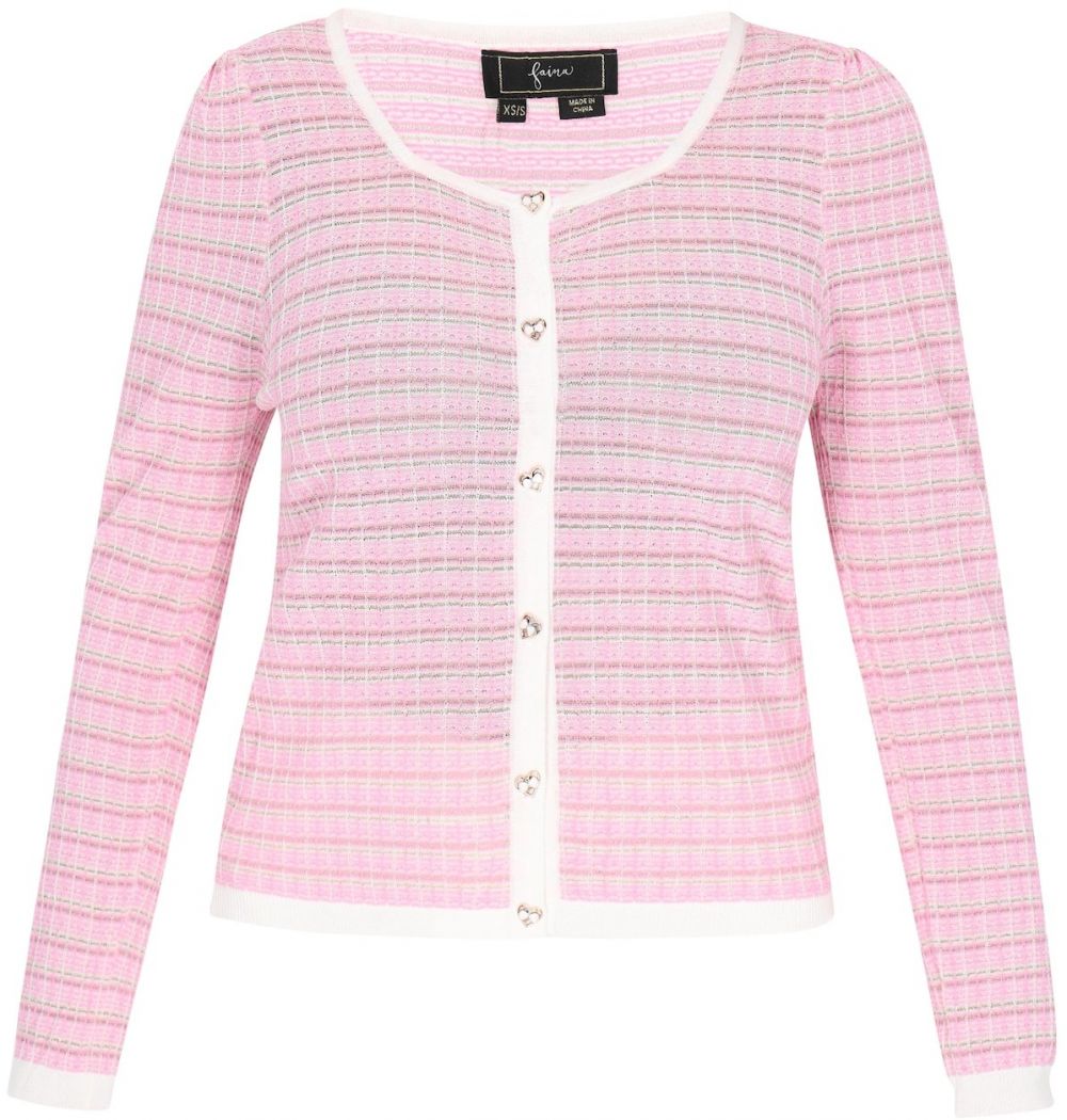 faina Kardigán 'Fashion Look'  rosé / biela
